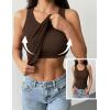 image:imageZeagoo Tank Tops with Built in Bra for Women Sleeveless Crewneck Racerback Ribbed Fitted Tops Basic Summer Clothing 2026Brown