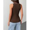 image:imageZeagoo Tank Tops with Built in Bra for Women Sleeveless Crewneck Racerback Ribbed Fitted Tops Basic Summer Clothing 2026Brown