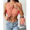 image:imageZeagoo Tank Tops with Built in Bra for Women Sleeveless Crewneck Racerback Ribbed Fitted Tops Basic Summer Clothing 2026Coral