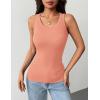 image:imageZeagoo Tank Tops with Built in Bra for Women Sleeveless Crewneck Racerback Ribbed Fitted Tops Basic Summer Clothing 2026Coral