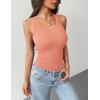 image:imageZeagoo Tank Tops with Built in Bra for Women Sleeveless Crewneck Racerback Ribbed Fitted Tops Basic Summer Clothing 2026Coral