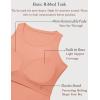 image:imageZeagoo Tank Tops with Built in Bra for Women Sleeveless Crewneck Racerback Ribbed Fitted Tops Basic Summer Clothing 2026Coral