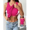 image:imageZeagoo Tank Tops with Built in Bra for Women Sleeveless Crewneck Racerback Ribbed Fitted Tops Basic Summer Clothing 2026Hot Pink