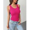 image:imageZeagoo Tank Tops with Built in Bra for Women Sleeveless Crewneck Racerback Ribbed Fitted Tops Basic Summer Clothing 2026Hot Pink