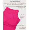 image:imageZeagoo Tank Tops with Built in Bra for Women Sleeveless Crewneck Racerback Ribbed Fitted Tops Basic Summer Clothing 2026Hot Pink