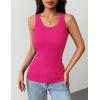 image:imageZeagoo Tank Tops with Built in Bra for Women Sleeveless Crewneck Racerback Ribbed Fitted Tops Basic Summer Clothing 2026Hot Pink