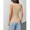 image:imageZeagoo Tank Tops with Built in Bra for Women Sleeveless Crewneck Racerback Ribbed Fitted Tops Basic Summer Clothing 2026Khaki