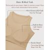 image:imageZeagoo Tank Tops with Built in Bra for Women Sleeveless Crewneck Racerback Ribbed Fitted Tops Basic Summer Clothing 2026Khaki