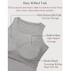 image:imageZeagoo Tank Tops with Built in Bra for Women Sleeveless Crewneck Racerback Ribbed Fitted Tops Basic Summer Clothing 2026Light Grey