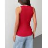 image:imageZeagoo Tank Tops with Built in Bra for Women Sleeveless Crewneck Racerback Ribbed Fitted Tops Basic Summer Clothing 2026Red