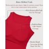 image:imageZeagoo Tank Tops with Built in Bra for Women Sleeveless Crewneck Racerback Ribbed Fitted Tops Basic Summer Clothing 2026Red