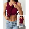 image:imageZeagoo Tank Tops with Built in Bra for Women Sleeveless Crewneck Racerback Ribbed Fitted Tops Basic Summer Clothing 2026Wine Red