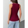 image:imageZeagoo Tank Tops with Built in Bra for Women Sleeveless Crewneck Racerback Ribbed Fitted Tops Basic Summer Clothing 2026Wine Red