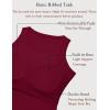 image:imageZeagoo Tank Tops with Built in Bra for Women Sleeveless Crewneck Racerback Ribbed Fitted Tops Basic Summer Clothing 2026Wine Red