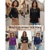 image:imageZeagoo Women Tops 3 Pack 34 Sleeve Crewneck Cute Basics Tees Casual Fashion Summer Spring T Shirts Business Work Tee TopBlacknavy Bluefuchsia