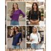 image:imageZeagoo Women Tops 3 Pack 34 Sleeve Crewneck Cute Basics Tees Casual Fashion Summer Spring T Shirts Business Work Tee TopBlacknavy Bluefuchsia