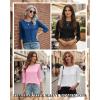 image:imageZeagoo Women Tops 3 Pack 34 Sleeve Crewneck Cute Basics Tees Casual Fashion Summer Spring T Shirts Business Work Tee TopBlackpinkblue