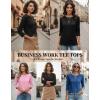 image:imageZeagoo Women Tops 3 Pack 34 Sleeve Crewneck Cute Basics Tees Casual Fashion Summer Spring T Shirts Business Work Tee TopBlackpinkblue