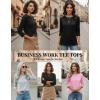 image:imageZeagoo Women Tops 3 Pack 34 Sleeve Crewneck Cute Basics Tees Casual Fashion Summer Spring T Shirts Business Work Tee TopBlackpinkgrey