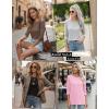 image:imageZeagoo Women Tops 3 Pack 34 Sleeve Crewneck Cute Basics Tees Casual Fashion Summer Spring T Shirts Business Work Tee TopBlackpinkgrey