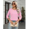 image:imageZeagoo Women Tops 3 Pack 34 Sleeve Crewneck Cute Basics Tees Casual Fashion Summer Spring T Shirts Business Work Tee TopBlackpinkgrey