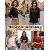 image:imageZeagoo Women Tops 3 Pack 34 Sleeve Crewneck Cute Basics Tees Casual Fashion Summer Spring T Shirts Business Work Tee TopBlackredapricot