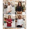 image:imageZeagoo Women Tops 3 Pack 34 Sleeve Crewneck Cute Basics Tees Casual Fashion Summer Spring T Shirts Business Work Tee TopBlackredapricot