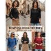 image:imageZeagoo Women Tops 3 Pack 34 Sleeve Crewneck Cute Basics Tees Casual Fashion Summer Spring T Shirts Business Work Tee TopBlackredblue