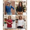 image:imageZeagoo Women Tops 3 Pack 34 Sleeve Crewneck Cute Basics Tees Casual Fashion Summer Spring T Shirts Business Work Tee TopBlackredblue