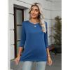 image:imageZeagoo Women Tops 3 Pack 34 Sleeve Crewneck Cute Basics Tees Casual Fashion Summer Spring T Shirts Business Work Tee TopBlackredblue