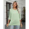 image:imageZeagoo Women Tops 3 Pack 34 Sleeve Crewneck Cute Basics Tees Casual Fashion Summer Spring T Shirts Business Work Tee TopBlackredgreen