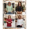 image:imageZeagoo Women Tops 3 Pack 34 Sleeve Crewneck Cute Basics Tees Casual Fashion Summer Spring T Shirts Business Work Tee TopBlackredgreen