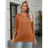 image:imageZeagoo Women Tops 3 Pack 34 Sleeve Crewneck Cute Basics Tees Casual Fashion Summer Spring T Shirts Business Work Tee TopBlackredorange