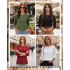 image:imageZeagoo Women Tops 3 Pack 34 Sleeve Crewneck Cute Basics Tees Casual Fashion Summer Spring T Shirts Business Work Tee TopBlackwhitearmy Green