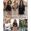 image:imageZeagoo Women Tops 3 Pack 34 Sleeve Crewneck Cute Basics Tees Casual Fashion Summer Spring T Shirts Business Work Tee TopBlackwhitearmy Green