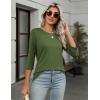 image:imageZeagoo Women Tops 3 Pack 34 Sleeve Crewneck Cute Basics Tees Casual Fashion Summer Spring T Shirts Business Work Tee TopBlackwhitearmy Green