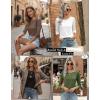image:imageZeagoo Women Tops 3 Pack 34 Sleeve Crewneck Cute Basics Tees Casual Fashion Summer Spring T Shirts Business Work Tee TopBlackwhitearmy Green
