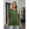 image:imageZeagoo Women Tops 3 Pack 34 Sleeve Crewneck Cute Basics Tees Casual Fashion Summer Spring T Shirts Business Work Tee TopBlackwhitearmy Green