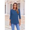image:imageZeagoo Women Tops 3 Pack 34 Sleeve Crewneck Cute Basics Tees Casual Fashion Summer Spring T Shirts Business Work Tee TopBlackwhiteblue