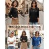 image:imageZeagoo Women Tops 3 Pack 34 Sleeve Crewneck Cute Basics Tees Casual Fashion Summer Spring T Shirts Business Work Tee TopBlackwhiteblue