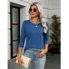 image:imageZeagoo Women Tops 3 Pack 34 Sleeve Crewneck Cute Basics Tees Casual Fashion Summer Spring T Shirts Business Work Tee TopBlackwhiteblue