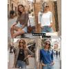 image:imageZeagoo Women Tops 3 Pack 34 Sleeve Crewneck Cute Basics Tees Casual Fashion Summer Spring T Shirts Business Work Tee TopBlackwhiteblue