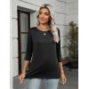 image:imageZeagoo Women Tops 3 Pack 34 Sleeve Crewneck Cute Basics Tees Casual Fashion Summer Spring T Shirts Business Work Tee TopBlackwhiteblue