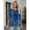 image:imageZeagoo Women Tops 3 Pack 34 Sleeve Crewneck Cute Basics Tees Casual Fashion Summer Spring T Shirts Business Work Tee TopBlackwhiteblue Flowermz712