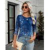 image:imageZeagoo Women Tops 3 Pack 34 Sleeve Crewneck Cute Basics Tees Casual Fashion Summer Spring T Shirts Business Work Tee TopBlackwhiteblue Flowermz712