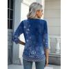 image:imageZeagoo Women Tops 3 Pack 34 Sleeve Crewneck Cute Basics Tees Casual Fashion Summer Spring T Shirts Business Work Tee TopBlackwhiteblue Flowermz712