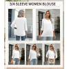 image:imageZeagoo Women Tops 3 Pack 34 Sleeve Crewneck Cute Basics Tees Casual Fashion Summer Spring T Shirts Business Work Tee TopBlackwhiteblue Flowermz712