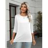 image:imageZeagoo Women Tops 3 Pack 34 Sleeve Crewneck Cute Basics Tees Casual Fashion Summer Spring T Shirts Business Work Tee TopBlackwhitecoffee