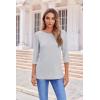 image:imageZeagoo Women Tops 3 Pack 34 Sleeve Crewneck Cute Basics Tees Casual Fashion Summer Spring T Shirts Business Work Tee TopBlackwhitegrey