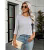 image:imageZeagoo Women Tops 3 Pack 34 Sleeve Crewneck Cute Basics Tees Casual Fashion Summer Spring T Shirts Business Work Tee TopBlackwhitegrey